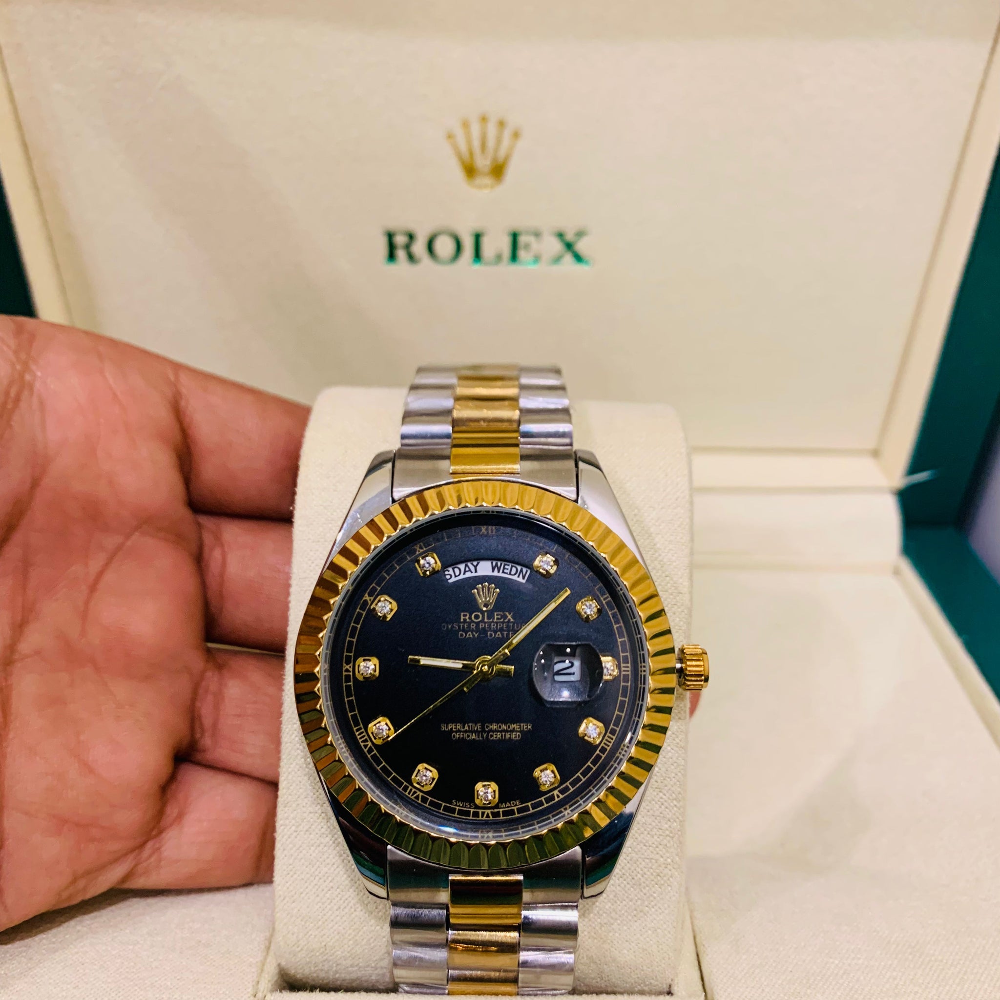RLX - 2 Tone  Stainless Steel  -Date- Day  With Free Orignal Box