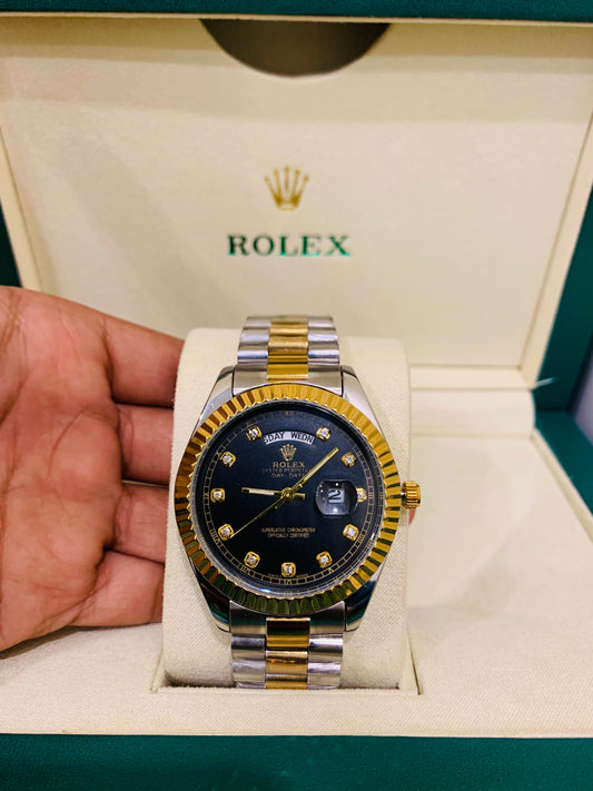 RLX - 2 Tone  Stainless Steel  -Date- Day  With Free Orignal Box
